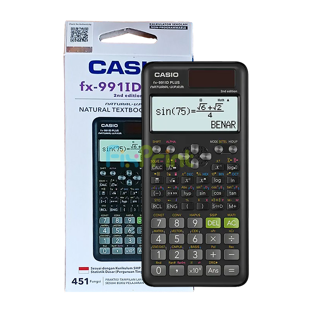 Kalkulator Casio fx-991ID PLUS-2, Calculator Scientific Kalkulator Ilmiah Standar fx-991ID PLUS 2 Original