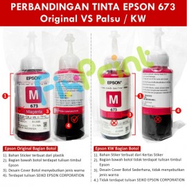 Tinta Refill Epson Original 673 t6733 Magenta 70ml, Tinta Refill Printer Epson L800 L805 L810 L850 L1800